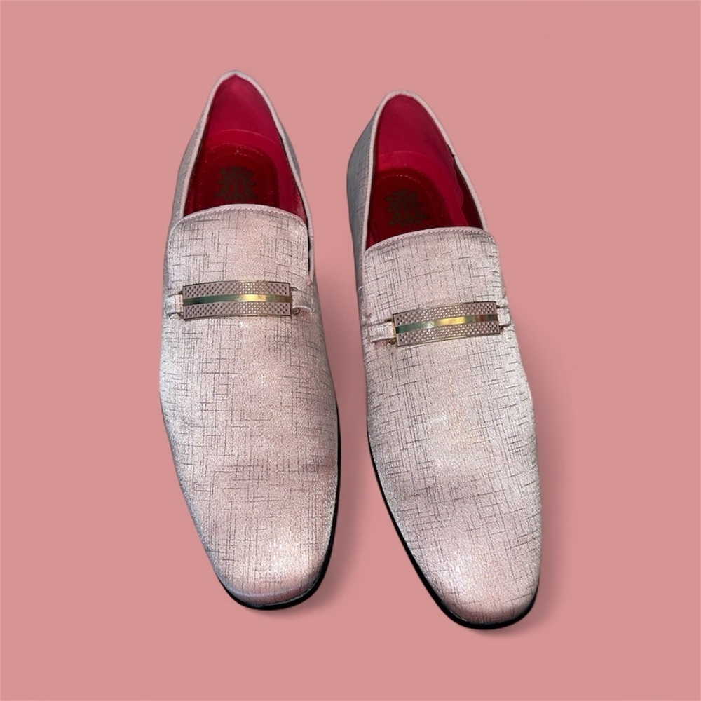 Salmon Textured Loafers with Red Lining $45